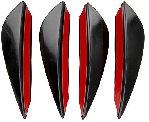 4pcs Aileron Avant Air Knife Modèle Universel Diffuseur en PVC Type à Coller, fit for Voitures
