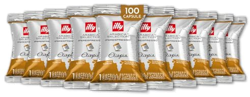 illy, Capsule Iperespresso Arabica Selection Etiopia, 100 Capsule Totali | 100% Arabica con Note di Gelsomino, Fiori d'Arancio e Camomilla, Gusto Delicato