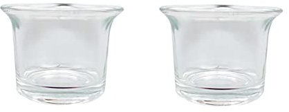 Lot de 2 photophores Ronds en Verre Transparent pour Bougie Chauffe-Plat - pour Mariage