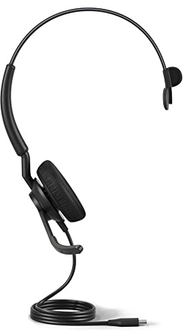 Jabra Engage 50 II Wired Mono Headset - Noise-Cancelling 3-Mic Technology and USB-A Cable, Ultra-Lightweight - Works with All Leading Unified Communications Platforms Such as Zoom & Unify - Black