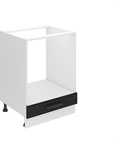 Belini Unterschrank SDP 60 cm, ohne Arbeitsplatte, Königliches Ebenholz | Küche, Küchenunterschrank Breite, Küchenschrank ohne Tür, mit Schubladen