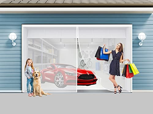 Fliegengitter Tür Magnet, 300 x 200 cm Insektenschutz Magnet Fliegengitter Tür Insektenschutz Klettverschluss für Balkontür Wohnzimmer Terrassentür, Weiß