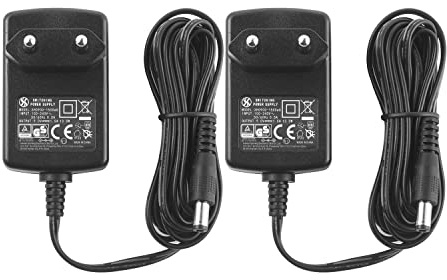 Paquete de 2 Fuente de alimentación de CA a CC 9 V 1,5 A, Clavija de 5,5 mm x 2,1 mm, Clavija UE, Centro Positivo