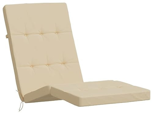 vidaXL Liegestuhl Auflage 2 STK., Kissen für Liegestuhl Gartenstuhl, Wasserabweisendes Stuhlkissen, Stuhlauflage Gartenkissen Sitzpolster, Beige Oxford Gewebe