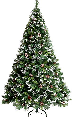 6,8 ft premium konstgjord julgran, med kotte Gran gångjärnsförsedda solida metallben Miljövänliga oupplyst semesterdekoration-grön 6,8 ft (210 cm) The New
