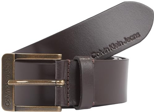 Calvin Klein Jeans Ceinture Homme Classic Cuir, Marron (Bitter Brown), 85 cm