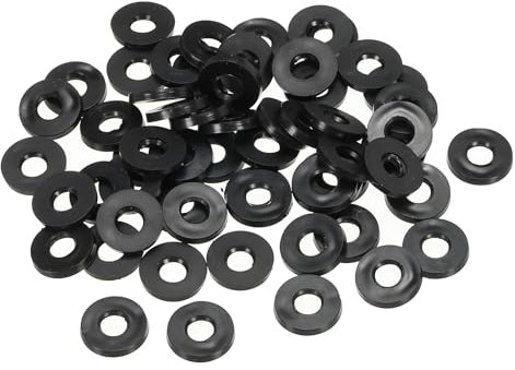 PATIKIL M5 Rubber Flat Washer, 100 Pack 5mm ID 11mm OD 1.6mm Thick Sealing Spacer Gasket Ring for Faucet Pipe Water Hose Fastener Bolt, Black