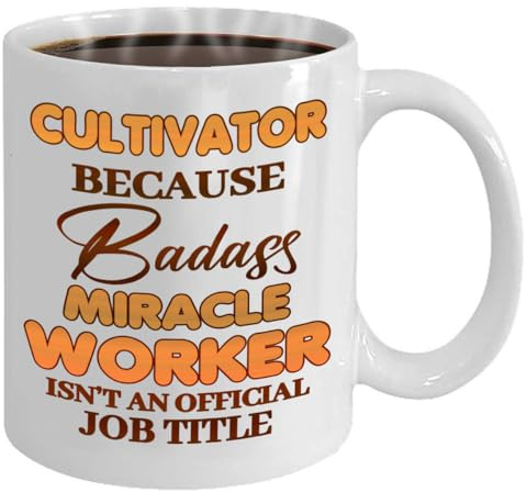 MONIZILUCKY Cultivator Mug Gifts Bulks For Office Women Men Work Friends Coworker, 11oz White Ceramic Coffee Mug Driking Coffee Cup For Birthday Christmas