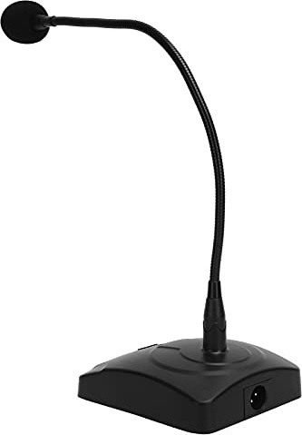 lyrlody Microfono per Conferenze a Collo di Cigno, Microfono da Tavolo con Testa Radio Omnidirezionale a 360° Microfono Capacitivo con Tubo Metallico Regolabile per Riunioni Video Dal