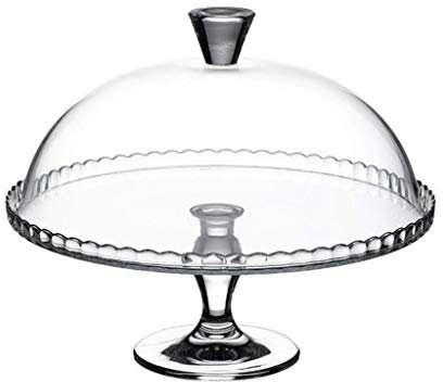 CVNIMV Käseplatten-Überzüge, Tortenständer-Set aus Glas, Hochzeitsdekoration, Dessert, Salatkuppel, Heim-Sandwich, Sushi, Desserttablett, Glaswaren, Chip- und Dip-Servierplatte, 32 cm, Kuchen