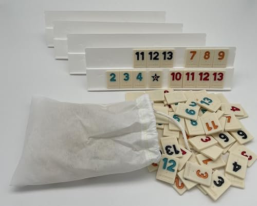 Generisch Rummy, Rommé, Okey Set, oval, Curved, Reisespiel aus Kunsttroff (27,3 cm L x 6,00cm)