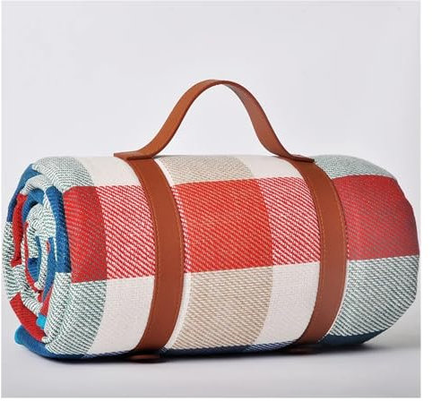 GSCLZ Picknickdecke wasserdichte Outdoor-Picknick-Matte, Camping-Strandmatte, bunt, kariert, gestreift, rechteckig, Schlafdecke, Pad, Wohnzimmer-Teppich FüR Picknick Strand Camping(Style 4,150x200cm)