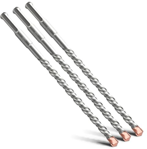 MOXPIFY 3 pièces 6 x 210 mm Forets SDS Plus à double hélice, foret à béton pour marteau, pour béton, pierre, pierre naturelle