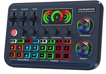 Kleagary External Bluetooth Sound Card Live Sound Card Computer PC Sound Board Sound Mixer Live Mixer Noise Reduction Mixers