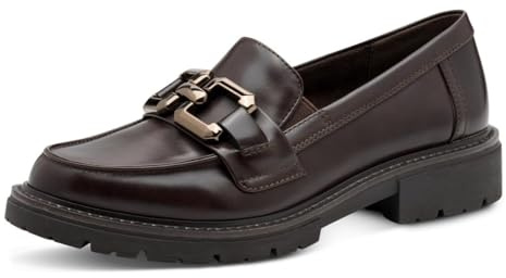 Jana Damen Loafer ohne Absatz Elegant Vegan, Braun (Mocca), 40 EU
