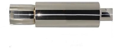 SQWDWEGF Auspuffblenden Auto Auspuff Gerade Rohr Schalldämpfer Endrohr Universal Edelstahl Schnittstelle 51 63 76MM Auspuffanlage Ende Auspuff Endrohr(PK Silver 51mm)