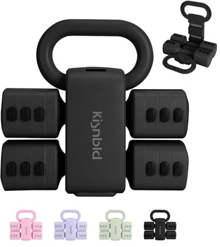 kisnbld Verstellbares Hantel-Set, 2-in-1, freie Gewichte, Kurzhanteln & Kugelhanteln Set für Frauen mit schneller Anpassung, je 0,9 kg, 1,4 kg, 1,8 kg, 2,3 kg, Handgewichte, Set für Heim-Fitnessstudio