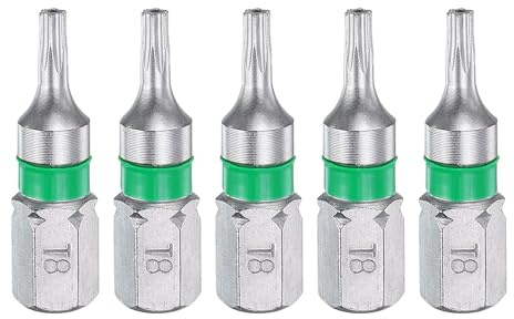 QUARKZMAN 5 Embouts de Tournevis Torx T8H 1/4 Queue Hexagonale 25mm/1 | Embout de Tournevis Électrique, Embouts Hexagonaux en Acier S2, Longueur, Étoile Magnétique à 6 Points