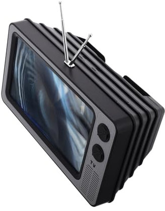 Veemoon Phone Screen Magnifier Mobile Phone Enlarger Stand Holder 12-inch Retro Vintage Design Portable Screen Amplifier for Movies Videos Gaming in Tech Grey