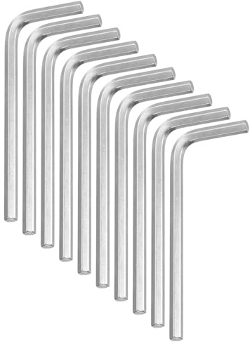 sourcing map 10pcs Hex Key Wrench 4mm Stainless Steel L-Shape Hexagon Metric Wrenches Repairing Tool for Home DIY Bike Motorcycle Repair