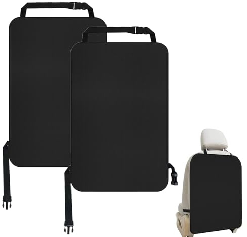 SXTDKMJ 2 unidades de protectores de respaldo para coche, protección para asiento trasero de coche 420d Oxford, impermeable, protección contra pisadas, asiento trasero con 2 bolsillos grandes
