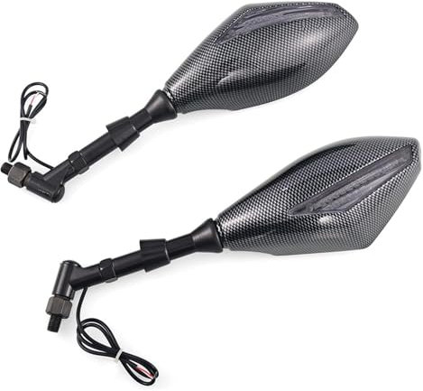 Motorrad Seitenspiegel Für BM&W Street Scooter Bikes Dekoration Motorrad Carbon Fiber Blinker Rückspiegel(Carbon Fiber)
