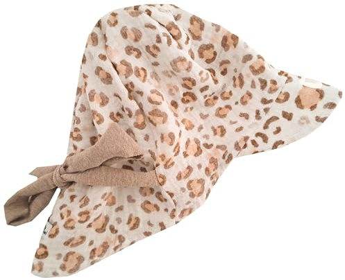 Fuchs & Kiwi Baby Sommerhut Musselin – UV-Schutz 50+ & atmungsaktiv – Mitwachsend – 100% Baumwolle – Öko-Tex – Sonnenhut Baby – Handmade in Berlin (DE/NL/SE/PL, Alphanumerisch, M, Leo Creme)