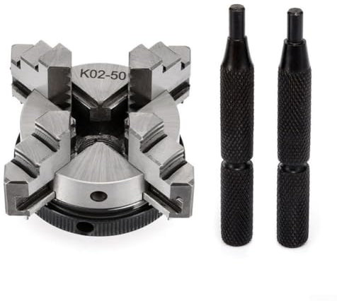 Oniissy Portabrocas expansibles para torno de madera, portabrocas de torno, 50 mm de diámetro, pinza expandible para desplazamiento autocentrado K02-50 de 4 mandíbulas