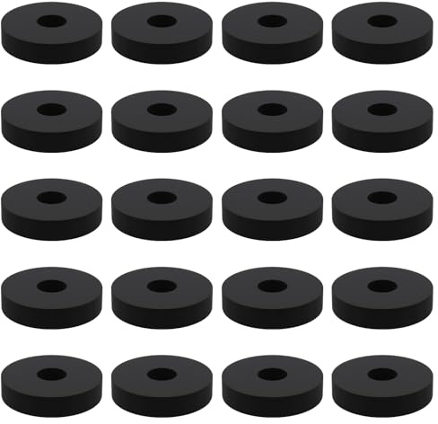Briny River Lot de 20 Rondelles en Caoutchouc 20 X 6 X 4 Mm Noires pour Plateau de Kart