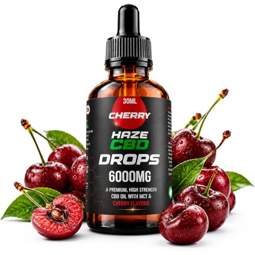 Haze CBD 6000mg CBD Oil – 30ml High Strength CBD Oil - Premium CBD Oral Drops – 100% Natural Flavour – Broad Spectrum CBD with MCT Oil – THC Free – Wellness & Daily Balance Support