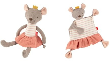 SIGIKID Kuscheltier & Schnuffeltuch niedliche Maus Schmusetuch Kuscheltuch rosa Spielen Kuscheln Trösten Unisex Hochwertig Erstausstattung Geburt