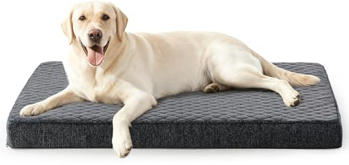 JOEJOY Orthopädisches Hundebett Grosse Hunde,XL Hundekissen Waschbar Flauschig Hundematte, Hundematratze für Große Hunde, rutschfeste Unterseite, 104x69x9.5cm