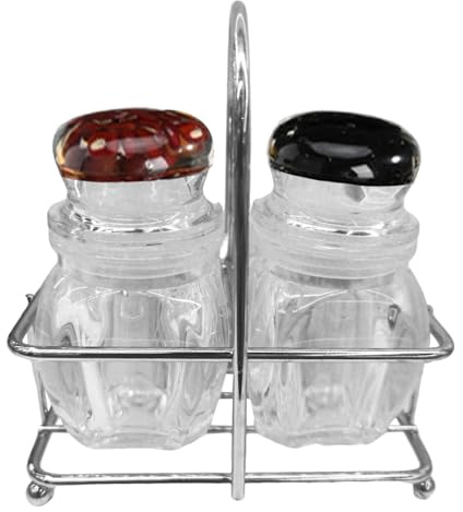 Raypontia Juego de Saleros y Pimenteros - Frascos Para Sal Y Pimienta Con Especias | Contenedores De Almacenamiento Con Soporte Para Restaurante Encimera Estantería Apartamento Armario Picnic Hogar
