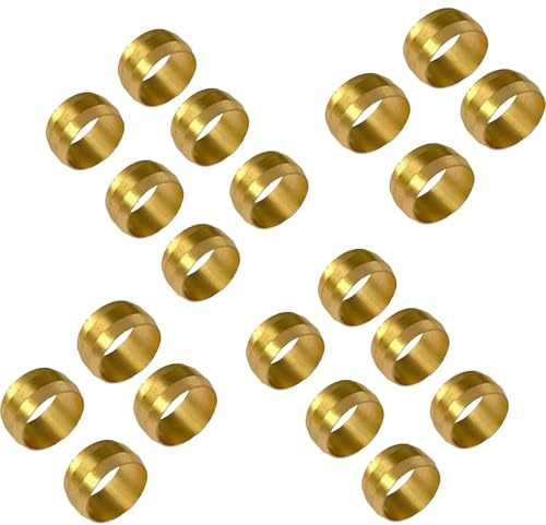 20PCS Compression Olives Copper, 15mm Tube OD, Copper Compression Fittings for Water/Gas Lines, HVAC Systems