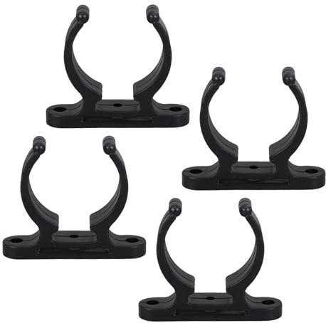 DOITOOL 4 Stück Nylon Rohrschellen 38 42mm Paddelhalter Kajak Kanu Bootshaken Clip Wetterfest Schwarz Bootszubehör Deck Hardware