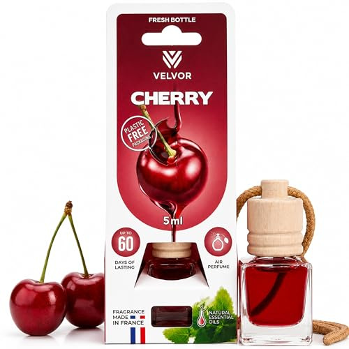 Velvor Car Air Freshener Wooden Diffuser 5ml – Made in France (Cherry)