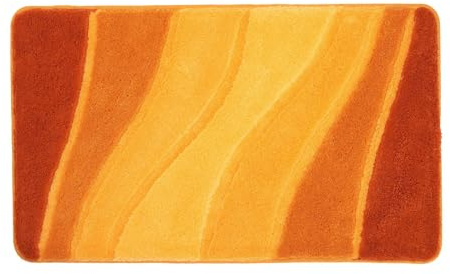 Kleine Wolke Badteppich Ocean Safran 80 x 150 cm | OEKO-TEX zertifiziert, für Fußbodenheizung, maschinenwaschbar, 100% Polyacryl