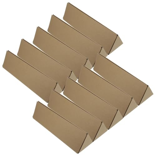 10 stycken triangulär kraftpapper låda för förpackning och transport, ergonomiskt förvaringsrör för affischer och ritningar, för flyttning