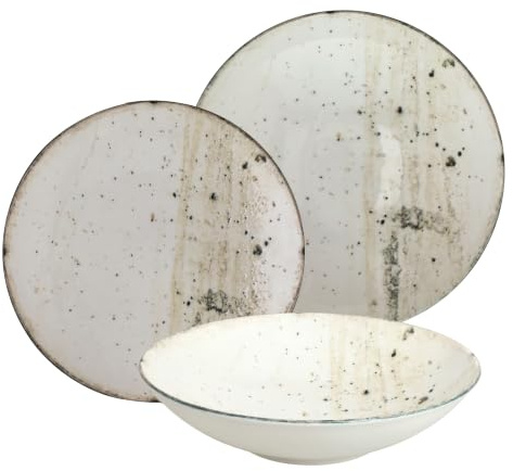 Servizio di Piatti da Tavola in Ceramica Nova Moon 18 Pezzi Tognana