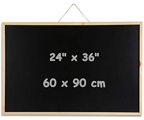 DOEWORKS Kreidetafel 90 x 60cm, Große Tafel für Zuhause Schule Büro, Kreidetafel mit Holzrahmen