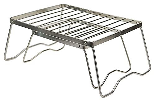 Portable Grill Compact Mini Stainless Steel Campfire Charcoal Gas BBQ Grill Rack for Backpacking Camping Hiking Picnics Fishing (Medium)
