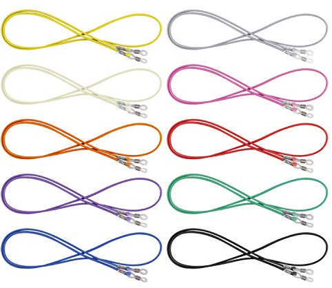 Hifot Eyeglasses Strap Eyewear Retainer 10 Pack, Sunglasses Reading Glasses Holder Strap for Men Women, Spectacles Chain Lanyard Cord