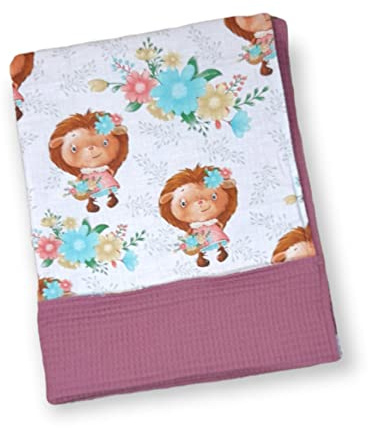 Babydecke Igelmädchen aus Baumwolle/Waffelpique Kinderwagendecke