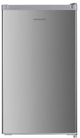 Cookology 80L Under Counter Freestanding Fridge, Adjustable Temperature Control and Legs, Reversible Door and Ice Box - Silver
