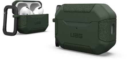 UAG Designed for AirPods Pro Case (2nd Generation 2022) Scout Olive Drab Green - Premium Rugged Hard Shell Full Protective Case Cover with Detachable Keychain Carabiner by URBAN ARMOR GEAR
