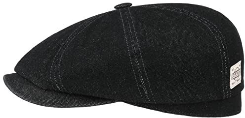 Stetson Hatteras Robust Denim Flatcap Einfarbige Ballonmütze Herren Frühjahr Sommer Herbst Winter