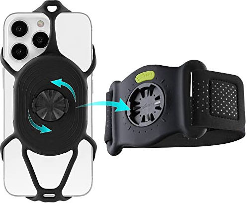 Bone Run Tie Connect Kit 2, Running Cell Phone Holder, Detachable & 360° Rotatable Sport Armband, Skin-Friendly Silicone Workout Phone Carrier Compatible with Most Smartphones (Connection Kit)