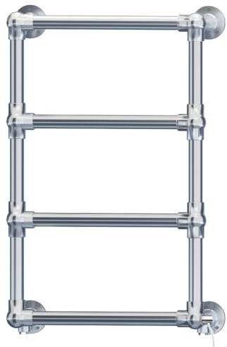 Myhomeware 500x700mm Modern Designer Victorian Electric Thermostatic Towel Rail Radiator For UK Bathroom (Manual Electric Element, Chrome)
