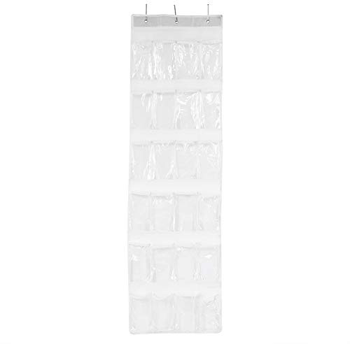 Wisecoco Hängende Aufbewahrungstaschen Mit 24 Taschen, über Der Tür, Schuh-Organizer, Transparenter Schuh-Taschen-Halter, Organizer-Rack, Für Heimtürschränke
