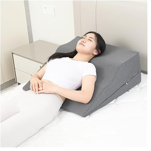 Keilkissen Bett Lesekissen Erhöhtes Keilkissen fürs Bett, Ältere Menschen/Erwachsene/Schwangere Bettkeilkissen zum Schlafen, saurem Reflux, nach Operationen, GERD und Schnarchen, Gedächtnisschaum ( Co